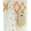 Boho Nursery Decor Rainbow Baby Blanket 40"x 47", Gender Neutral Swaddle Muslin with Fringe, Cotton Muslin Blanket Baby Girl Stuff