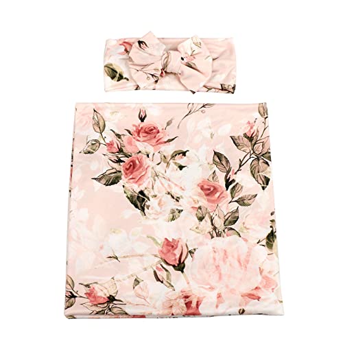 Newborn Receiving Blanket Swaddle and Headband Set