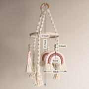 Neutral Baby Crib Mobile Nursery  Macrame Rainbow Baby