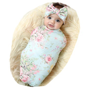 Newborn Receiving Blanket Swaddle and Headband Set