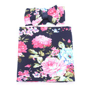 Newborn Receiving Blanket Swaddle and Headband Set