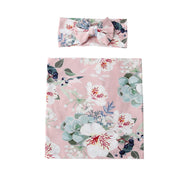 Newborn Receiving Blanket Swaddle and Headband Set