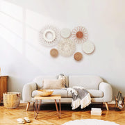 MeraMera Wall Decor Set of 7, Rattan Flower Wall Decor,Nursery Wall Decor,Nursery Decor,Boho Wall Decor