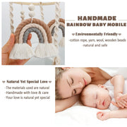 Neutral Baby Crib Mobile Nursery  Macrame Rainbow Baby