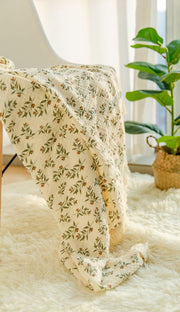 Boho Nursery Decor Rainbow Baby Blanket 40"x 47", Gender Neutral Swaddle Muslin with Fringe, Cotton Muslin Blanket Baby Girl Stuff