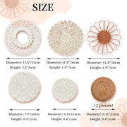MeraMera Wall Decor Set of 7, Rattan Flower Wall Decor,Nursery Wall Decor,Nursery Decor,Boho Wall Decor