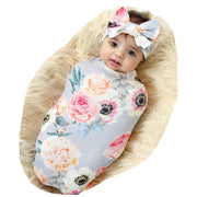 Newborn Receiving Blanket Swaddle and Headband Set