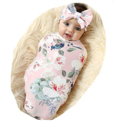 Newborn Receiving Blanket Swaddle and Headband Set