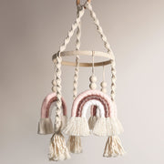 Neutral Baby Crib Mobile Nursery  Macrame Rainbow Baby