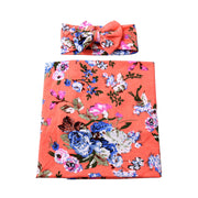 Newborn Receiving Blanket Swaddle and Headband Set