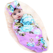 Newborn Receiving Blanket Swaddle and Headband Set