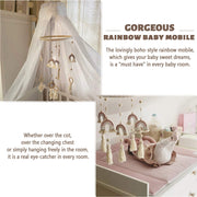 Neutral Baby Crib Mobile Nursery  Macrame Rainbow Baby