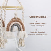 Neutral Baby Crib Mobile Nursery  Macrame Rainbow Baby