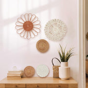 MeraMera Wall Decor Set of 7, Rattan Flower Wall Decor,Nursery Wall Decor,Nursery Decor,Boho Wall Decor