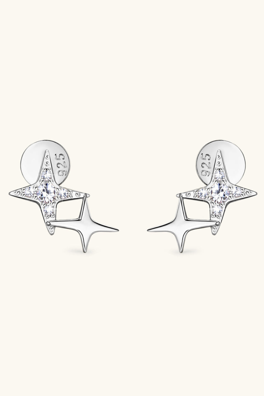 Moissanite 925 Sterling Silver Second Star to the Right Shape EarringsIncludes:No certificate of authenticity and limited warranty card with gemological research association (GRA), because a single moissanite has fewer carats (less thaMoissanite 925 Sterling Silver