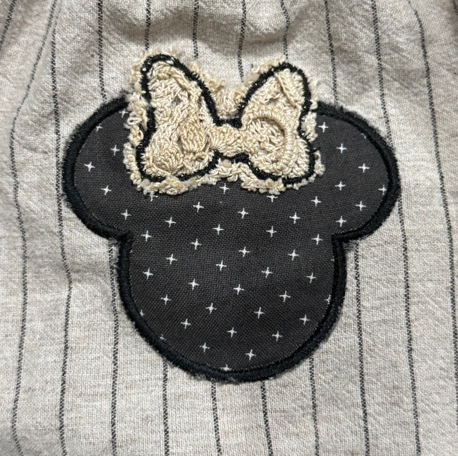 Baby Girl Linen Striped Minnie Mouse Boho Romper