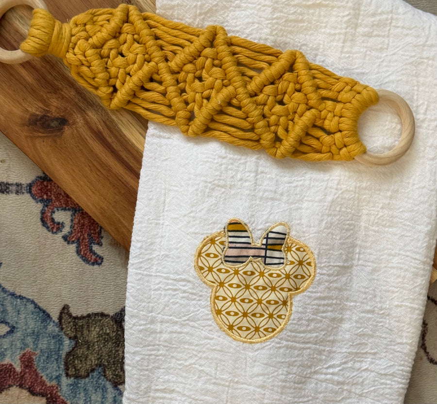 Minnie Mouse Embroidered Kithen Towel with hanger