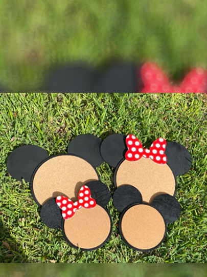 Mouse Pin BoardThis Mickey Mouse shaped pin board is perfect for adding a touch of whimsy and organization to your space! Made from high-quality wood and cork materials, this pin bMouse Pin Board