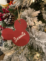 Mickey Peppermint OrnamentAdd a little Disney Magic to your tree or gift package with this cute peppermint ornament. 

Ornaments are made to order. 
Made from 2 layers of Birch. Ornament measMickey Peppermint Ornament